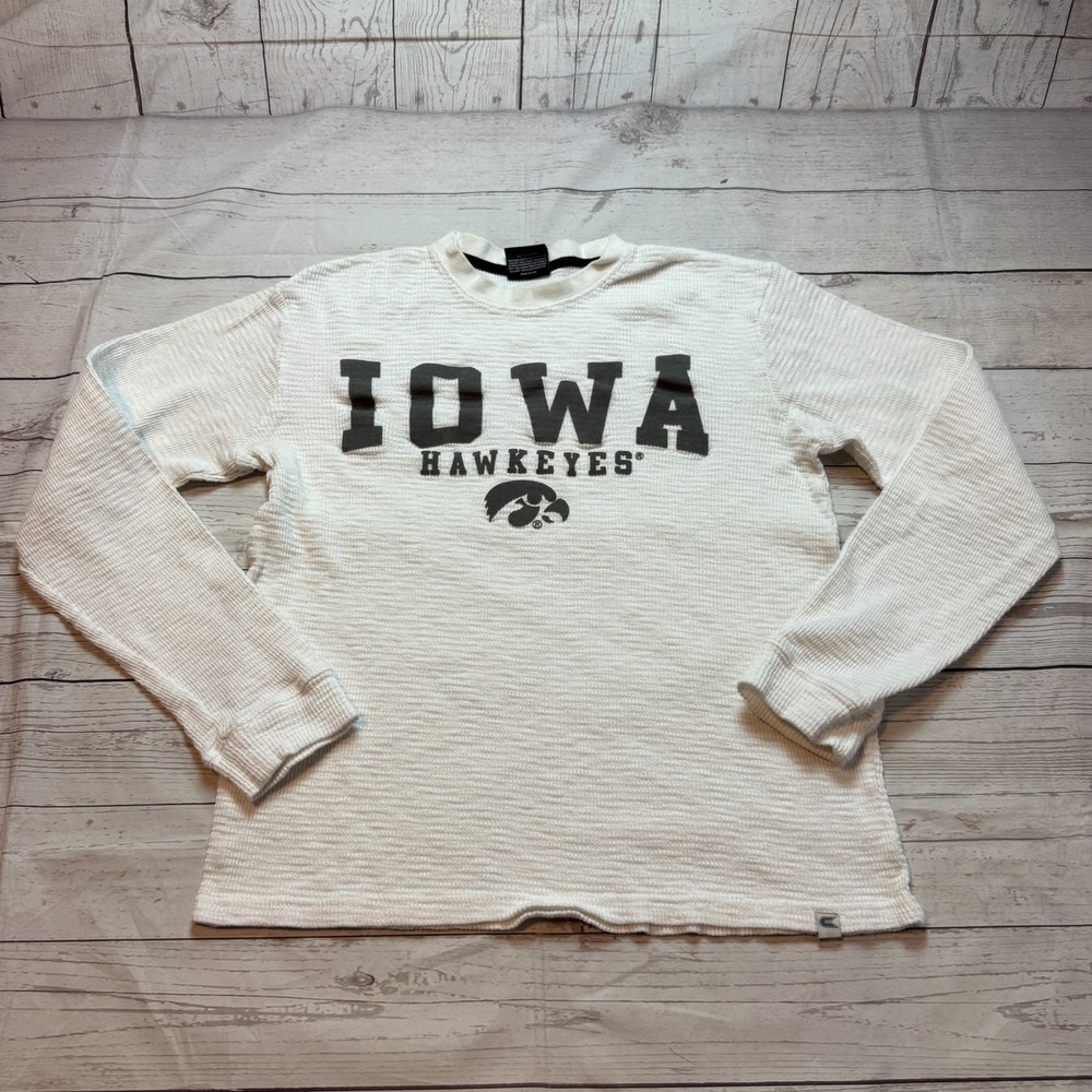 Iowa Hawkeyes Thermal Shirt Long Sleeve White Men's Size Small